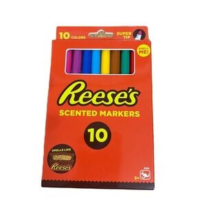REESES SCENTED 10CT SUPERTIP MARKERS, ASSORTED COLORS, 10CT NEW Hershey